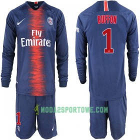 Koszulka Paris Saint-Germain Buffon 1 Dziecięcy Domowe Stroje Piłkarskie 2018-2019 Długi Rękaw